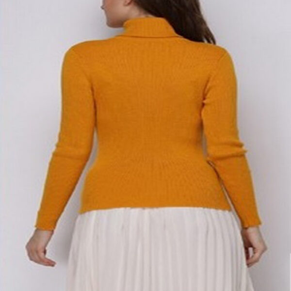 Women's Ribbed Turmeric Turtle Neck Sweater - Image 4